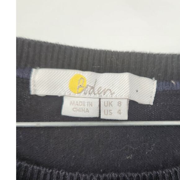 Boden Cotton Wool Blend Sweater Womens Size 4 Crew‑Neck Long‑Sleeve Classic - Picture 3 of 5